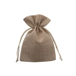 Faux Jute Gift Bomboniere Pouch Med Natural Pk10 (12x17cmH)