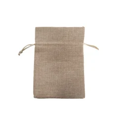 Faux Jute Gift Bomboniere Pouch Med Natural Pk10 (12x17cmH)