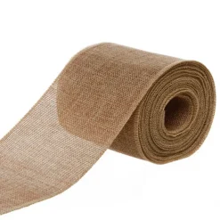 Faux Jute Ribbon Sewn Edge Natural (100mmx10m)
