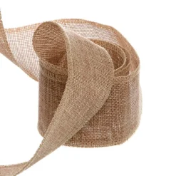 Faux Jute Ribbon Sewn Edge Natural (50mmx10m)