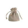 Faux Linen Bomboniere Gift Bag Small Pk6 Natural (8x9.5cmH)
