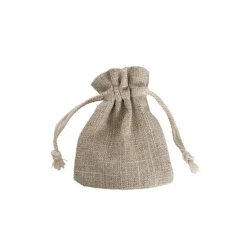 Faux Linen Bomboniere Gift Bag Small Pk6 Natural (8x9.5cmH)