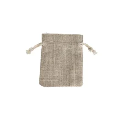 Faux Linen Bomboniere Gift Bag Small Pk6 Natural (8x9.5cmH)