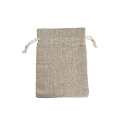 Faux Linen Bomboniere Gift Bag Medium Pk6 Natural(11x16cmH)