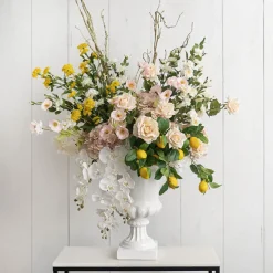 Fibreglass Classic Urn Gloss White (38cmDx50cmH)