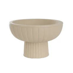 Fibreglass Compote Planter Matte Nude (39cmDx25cmH)