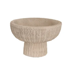 Fibreglass Compote Planter Limestone Nude (39cmDx25cmH)