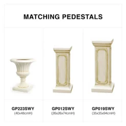 Fibreglass Flute Urn Smooth Ivory (41Dx48cmH)