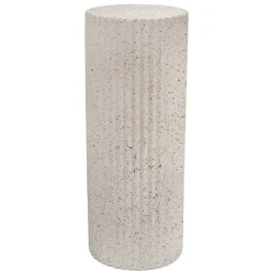 Fibreglass Fluted Round Plinth Dotted Cream (40x100cmH)