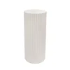 Fibreglass Fluted Round Plinth Limestone White (40x70cmH)