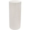 Fibreglass Fluted Round Plinth Limestone White (40x100cmH)