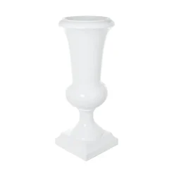 Fibreglass Giant Trumpet Urn Gloss White (37cmDx91cmH)