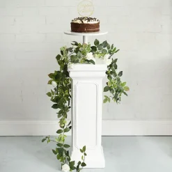 Fibreglass Pedestal Classic Gloss White (26x26x74cmH)