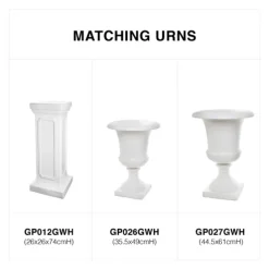 Fibreglass Pedestal Classic Gloss White (26x26x74cmH)