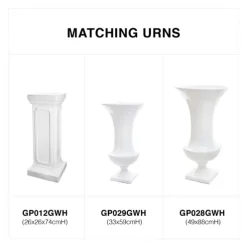 Fibreglass Pedestal Classic Gloss White (26x26x74cmH)