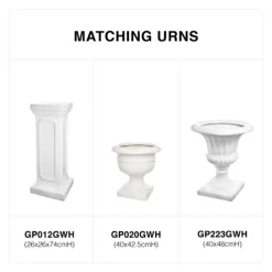 Fibreglass Pedestal Classic Gloss White (26x26x74cmH)