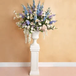 Fibreglass Pedestal Classic Smooth Ivory (26x26x74cmH)