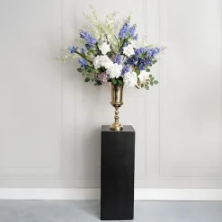 Fibreglass Plinth Square Matte Black (33x33x90cmH)