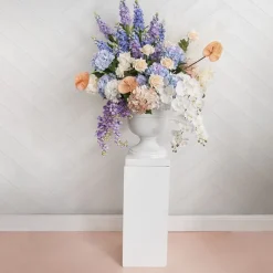 Fibreglass Plinth Square Gloss White (32x32x71cmH)