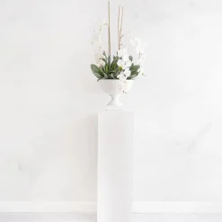 Fibreglass Plinth Square Gloss White (38x38x121cmH)