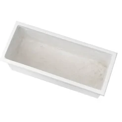 Fibreglass Rectangular Planter Gloss White (51x21x22cm)