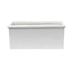 Fibreglass Rectangular Planter Gloss White (51x21x22cm)