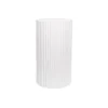 Fibreglass Ripple Plinth Round Matte White (32cmDx50cmH)
