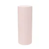 Fibreglass Ripple Plinth Round Matte Baby Pink (33cmDx71cmH)