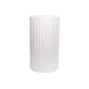 Fibreglass Ripple Plinth Round Gloss White (32cmDx50cmH)