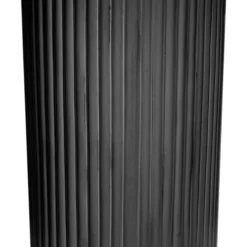 Fibreglass Ripple Plinth Round Matte Black (32cmDx50cmH)