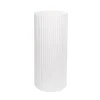 Fibreglass Ripple Plinth Round Matte White (33cmDx71cmH)