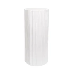 Fibreglass Ripple Plinth Round Matte White (33cmDx71cmH)