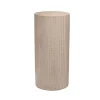 Fibreglass Ripple Plinth Round Limestone Nude (33cmDx71cmH)