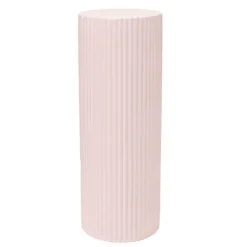 Fibreglass Ripple Plinth Round Matte Baby Pink (33cmDx91cmH)