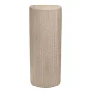 Fibreglass Ripple Plinth Round Limestone Nude (33cmDx91cmH)