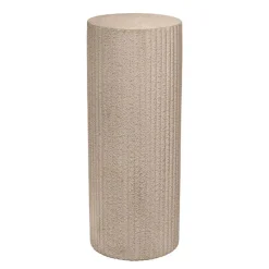 Fibreglass Ripple Plinth Round Limestone Nude (33cmDx91cmH)