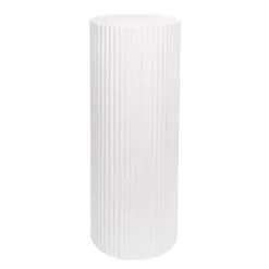 Fibreglass Ripple Plinth Round Gloss White (33cmDx91cmH)
