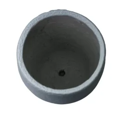 Fibreglass Round Planter Pot Matte Stone Blue (26x42cmH)