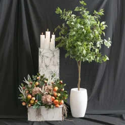 Fibreglass Round Planter Pot Matte White (26x42cmH)