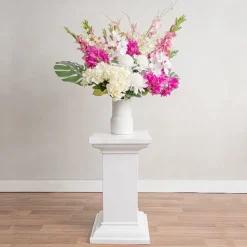 Fibreglass Square Pedestal Gloss White (46x46x83cmH)