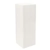 Fibreglass Square Ripple Plinth Gloss White (33x33x91cmH)