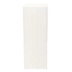 Fibreglass Square Ripple Plinth Gloss White (33x33x91cmH)
