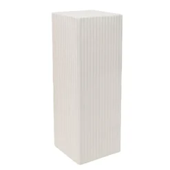 Fibreglass Square Ripple Plinth Matte White (33x33x91cmH)