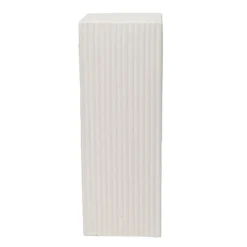 Fibreglass Square Ripple Plinth Matte White (33x33x91cmH)
