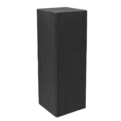 Fibreglass Square Ripple Plinth Matte Black (33x33x91cmH)