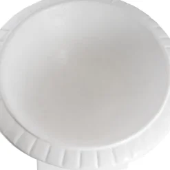 Fibreglass Squat Urn Gloss White (42cmDx35cmH)