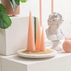 Fleur Cone Candle Peach (6.5x25cmH)