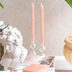 Fleur Dinner Candle Pack 2 Peach (2x25cmH)