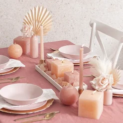 Fleur Dinner Candle Pack 2 Peach (2x25cmH)