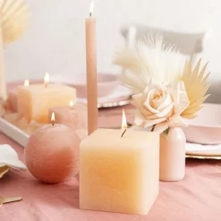 Fleur Dinner Candle Pack 2 Nude (2x25cmH)